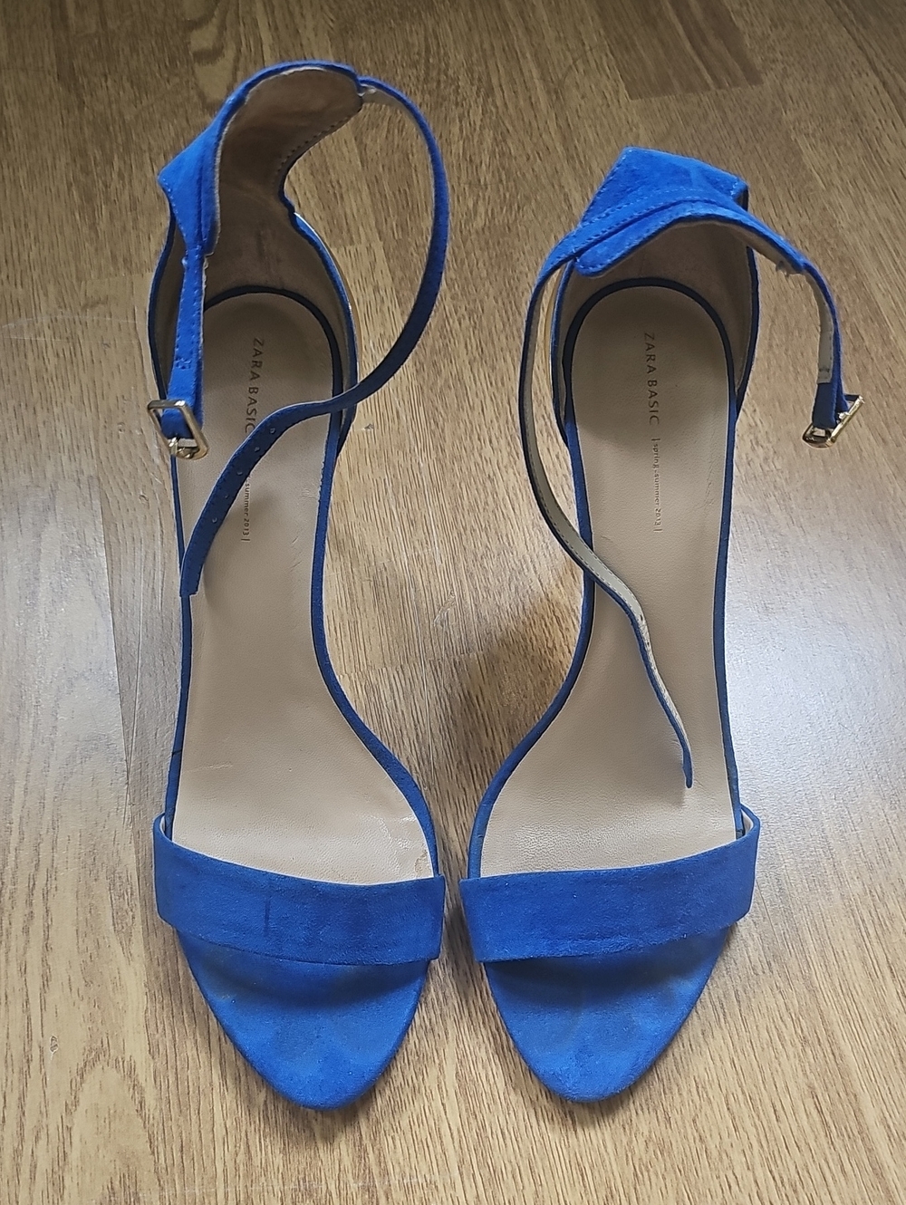 Zara Royal Blue Suede Ankle-Strap Heels